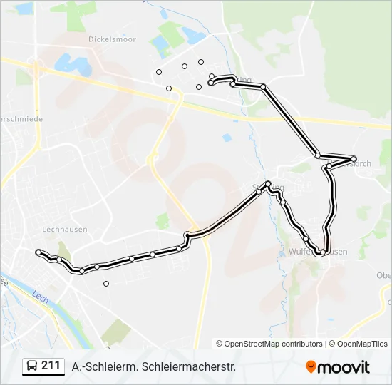 211 Bus Line Map