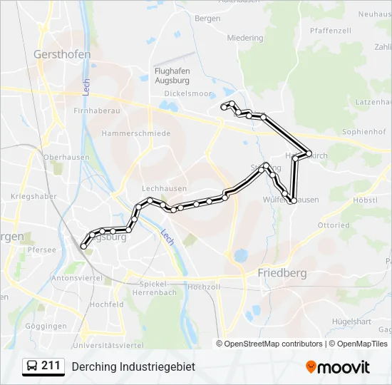 211 Bus Line Map