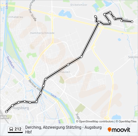 Автобус 212: карта маршрута