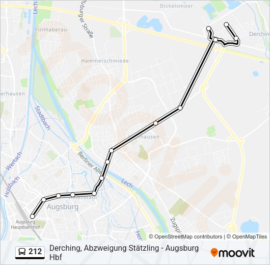 Автобус 212: карта маршрута