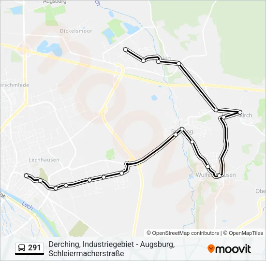 Автобус 291: карта маршрута
