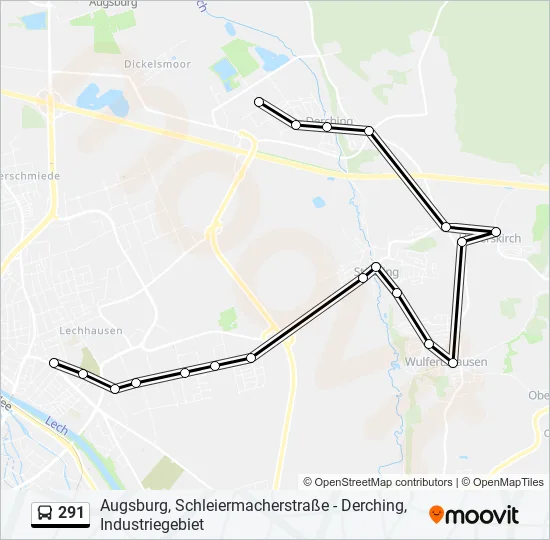 Автобус 291: карта маршрута