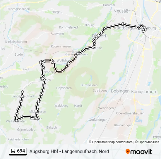 694 Bus Line Map