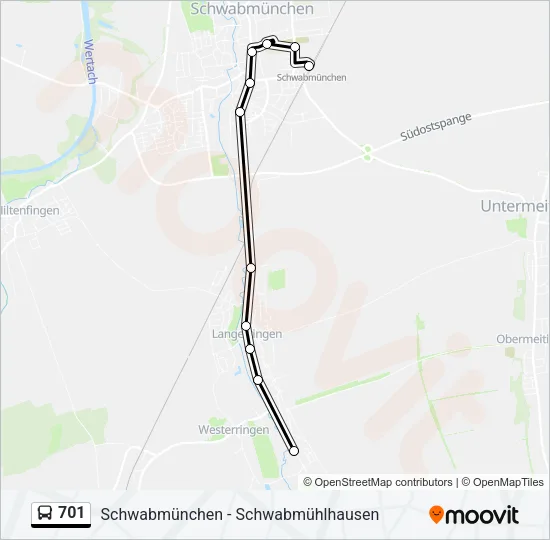 Автобус 701: карта маршрута