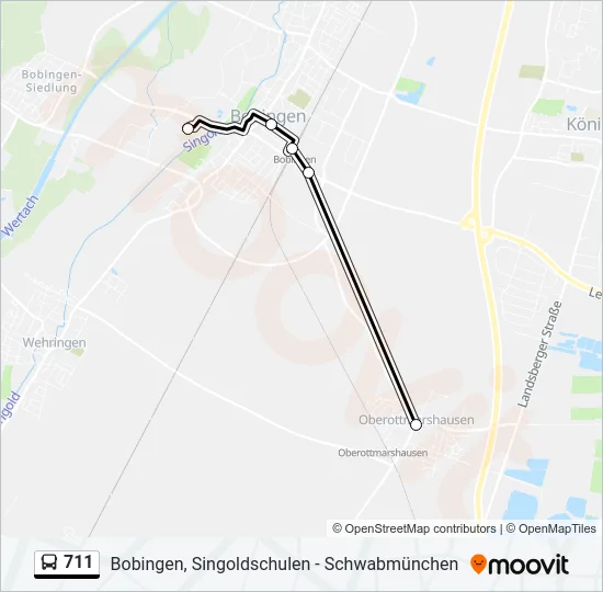 711 Bus Line Map
