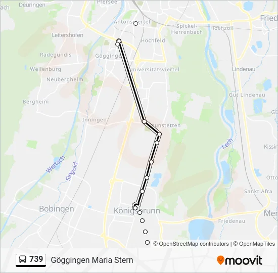 Автобус 739: карта маршрута
