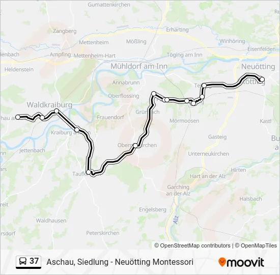 Автобус 37: карта маршрута