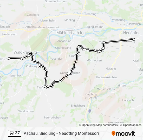 Автобус 37: карта маршрута