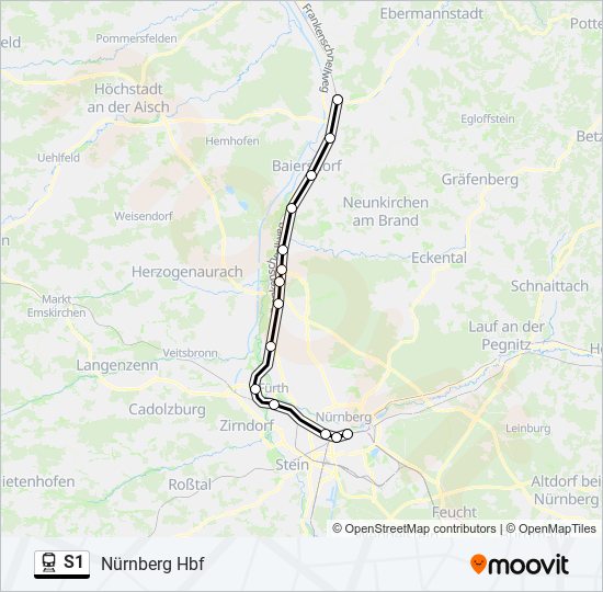 S1 train Line Map