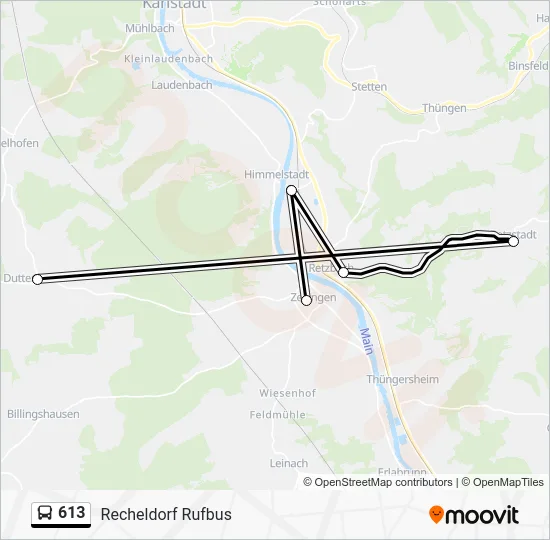 Автобус 613: карта маршрута