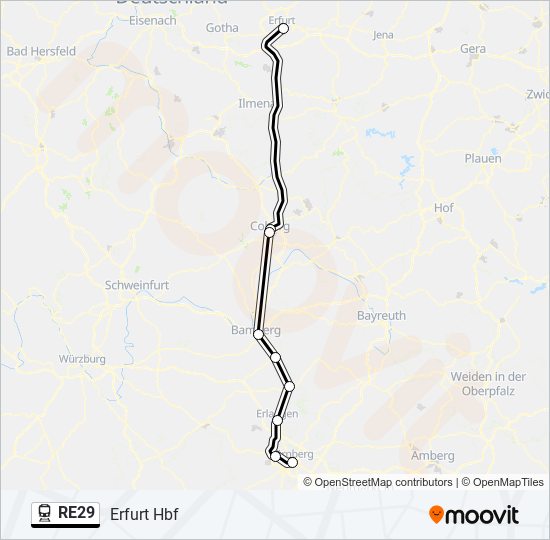 RE29 train Line Map