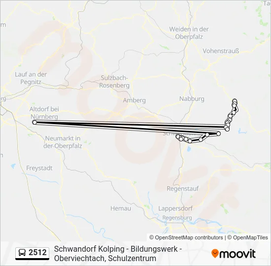 Автобус 2512: карта маршрута