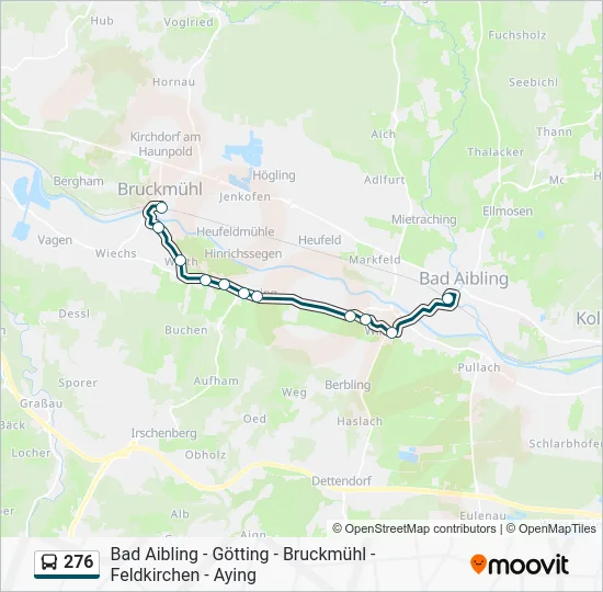 Автобус 276: карта маршрута