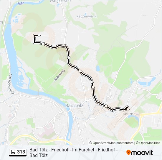 313 bus Line Map