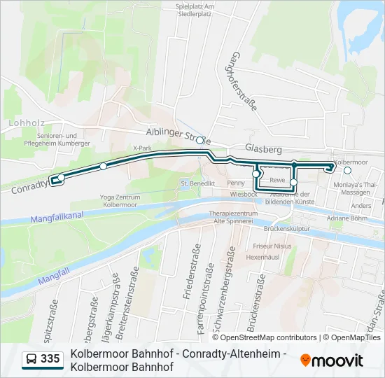335 Bus Line Map