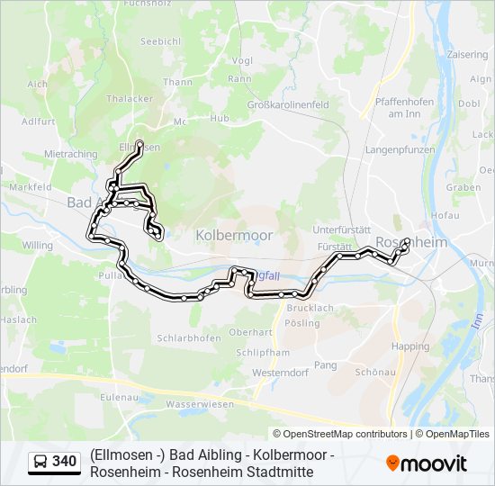 340 bus Line Map