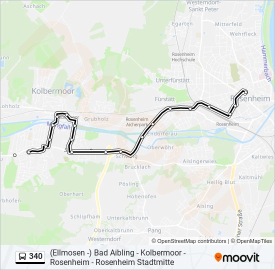 Buslinie 340 Karte