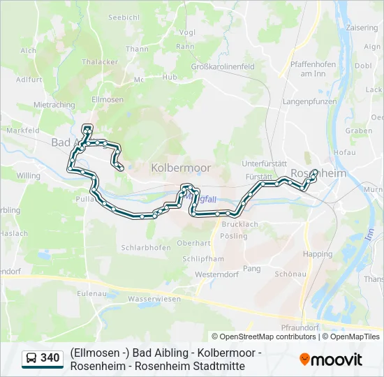 340 Bus Line Map