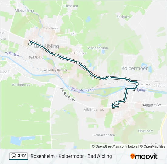 Автобус 342: карта маршрута