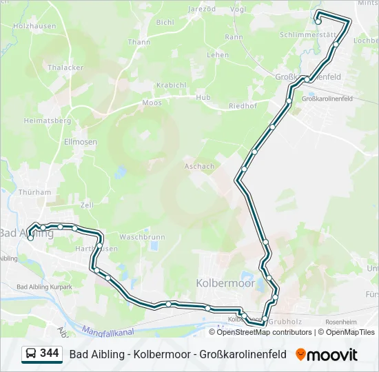 Автобус 344: карта маршрута