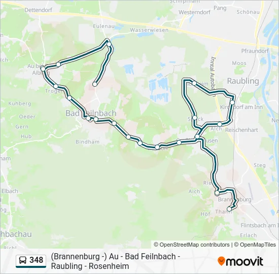 Автобус 348: карта маршрута