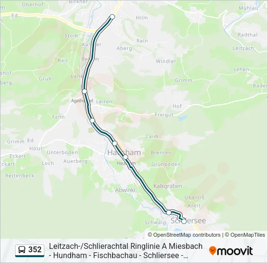 352 Bus Line Map