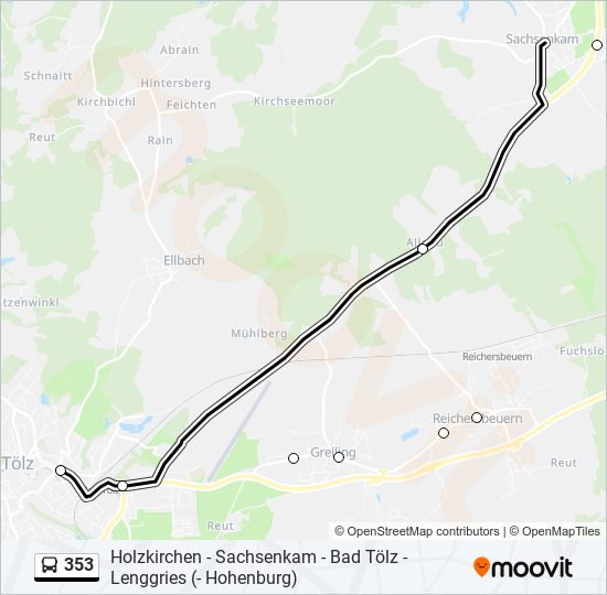 353 bus Line Map