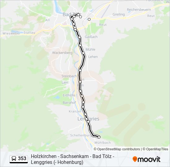 353 bus Line Map