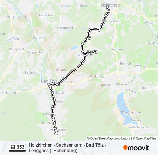 353 bus Line Map