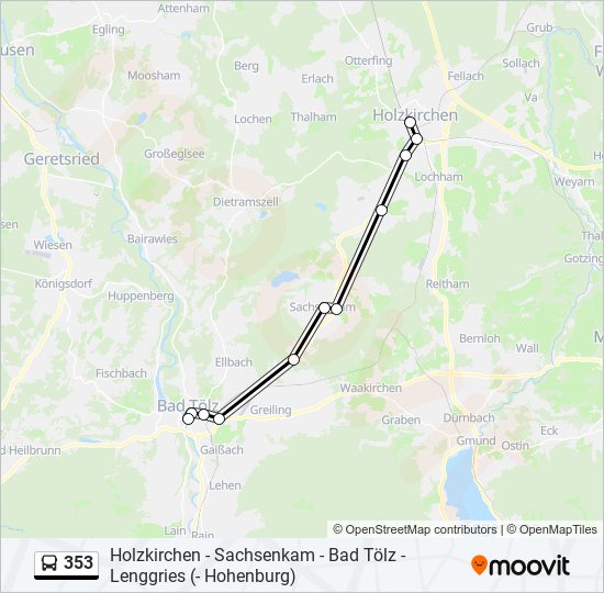 353 bus Line Map