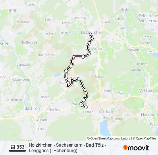 353 bus Line Map