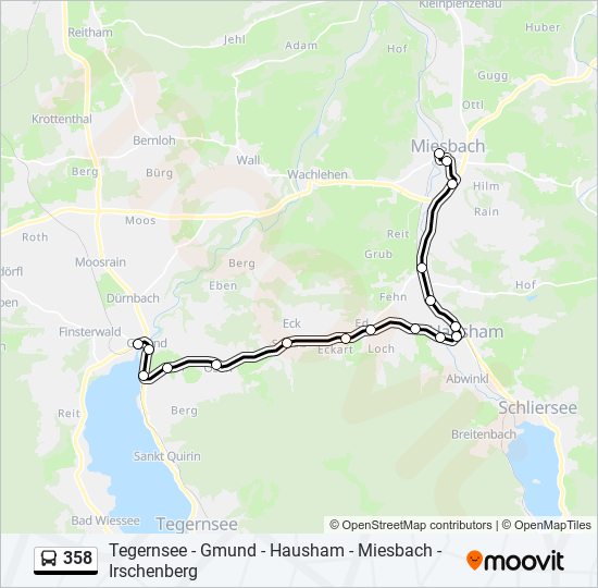 358 bus Line Map