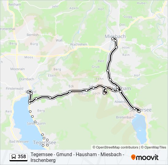 358 bus Line Map