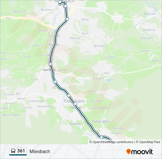 Автобус 361: карта маршрута