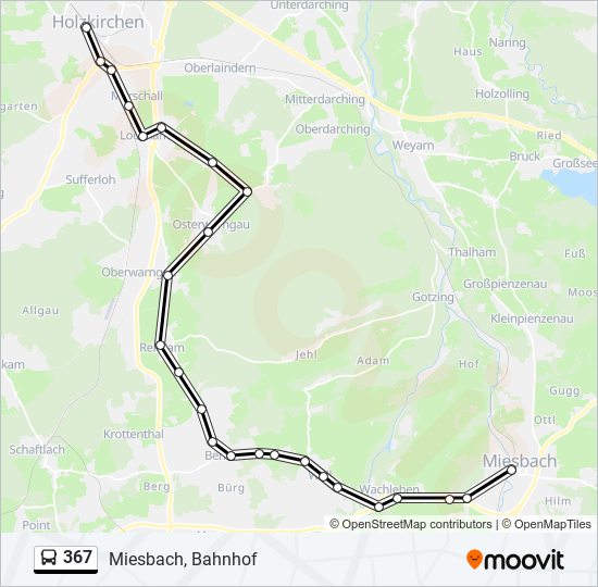 367 bus Line Map