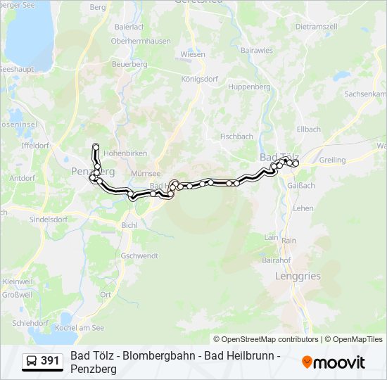 391 bus Line Map