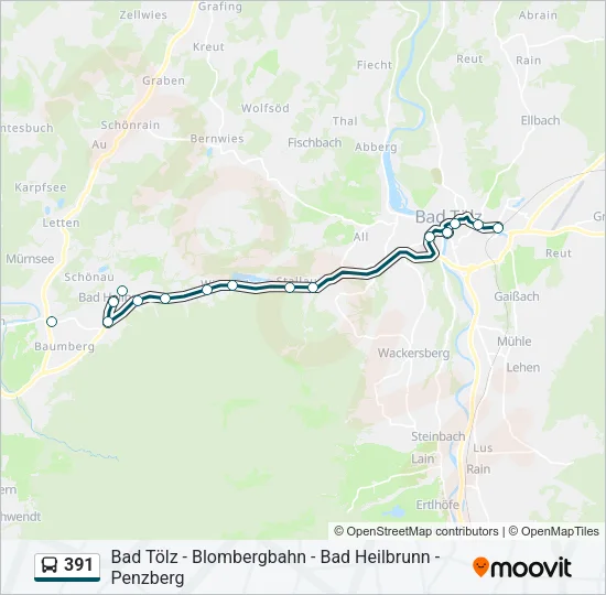 391 Bus Line Map