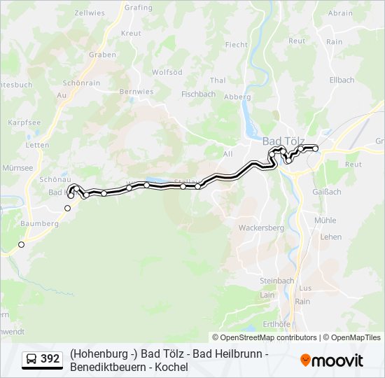 Автобус 392: карта маршрута