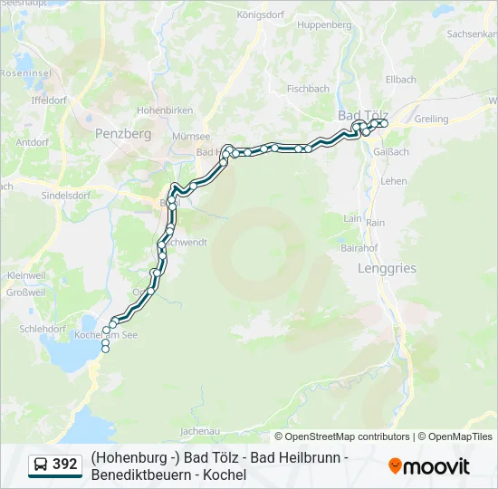 392 Bus Line Map