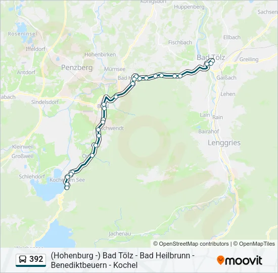 392 Bus Line Map