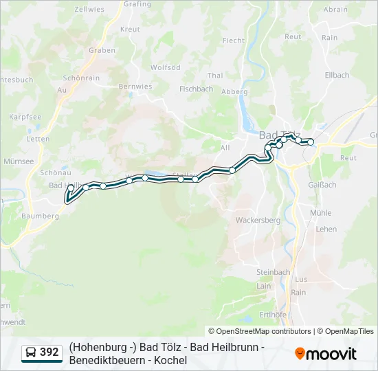 392 Bus Line Map