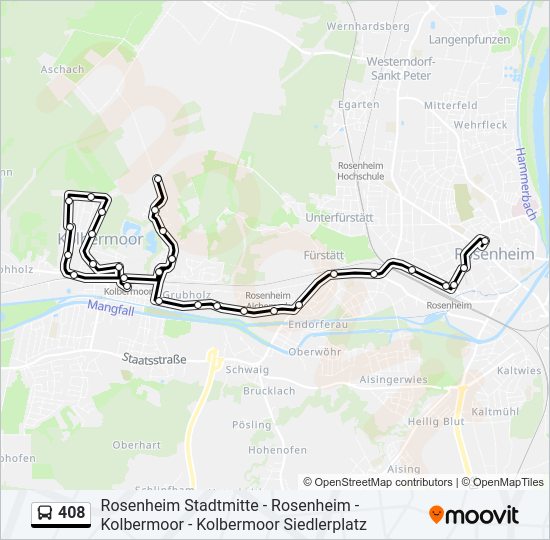 Buslinie 408 Karte