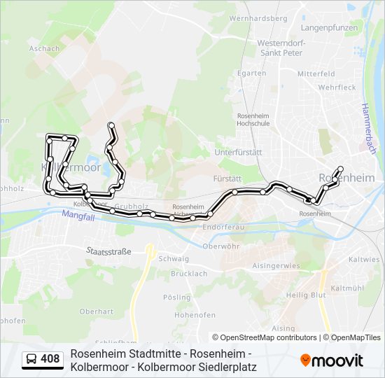 Buslinie 408 Karte