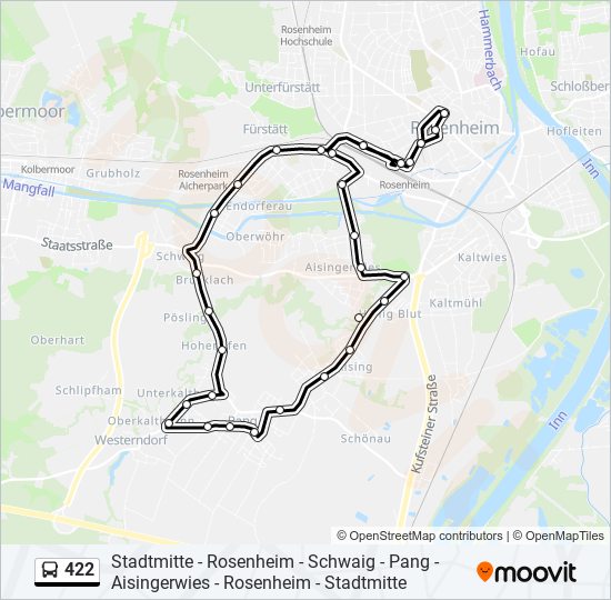 422 bus Line Map