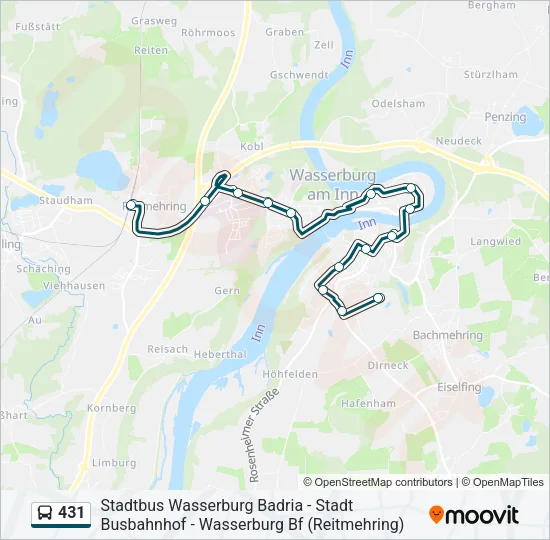 431 Bus Line Map