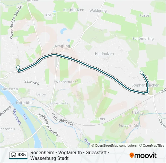 435 Bus Line Map