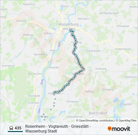 435 Bus Line Map