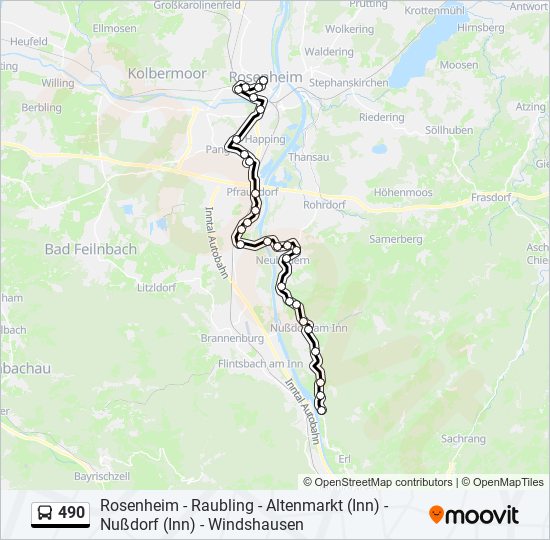 490 bus Line Map