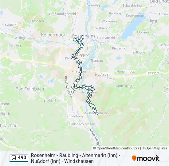Buslinie 490 Karte