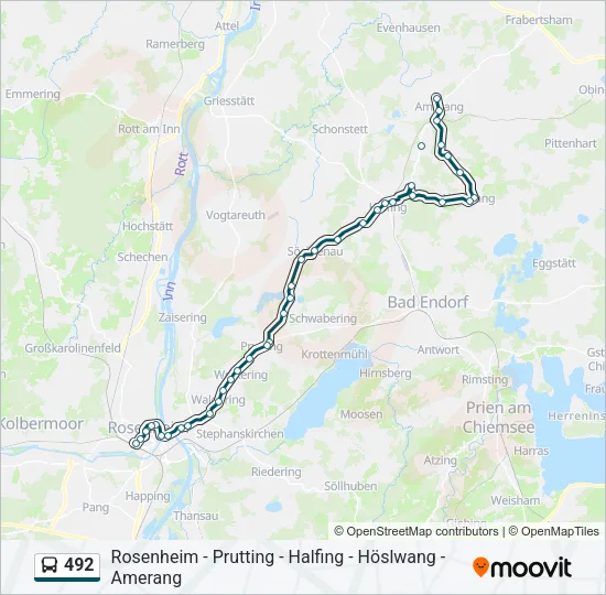 492 Bus Line Map